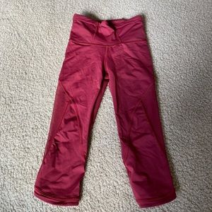 Size 0 Maroon Lululemon Capris